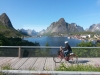 Cyclist comming from Reine